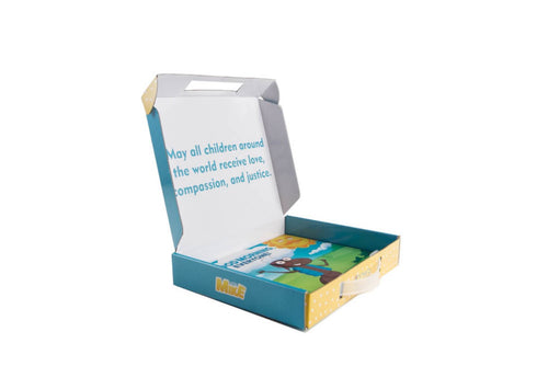 Little Mike activity box open with book inside